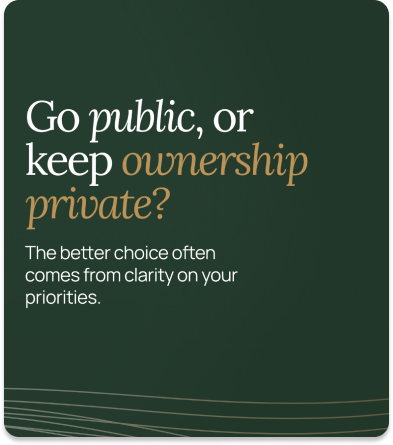 Go public or keep ownership private insight