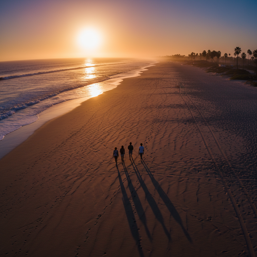 Beach at sunset